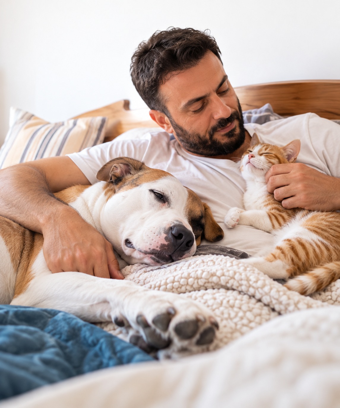 Happy dog enjoying time with its family