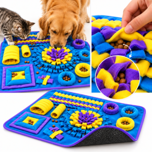 Sniff & Seek Pet Activity Mat – Interactive Treat-Finding Mat for Dogs & Cats